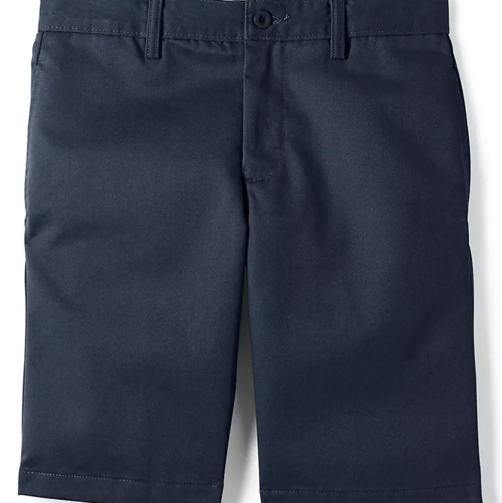 School Uniform Boys Slim Plain Front Wrinkle Resistant Chino Shorts