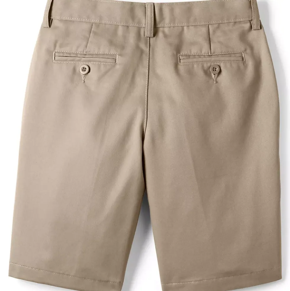 School Uniform Boys Slim Plain Front Wrinkle Resistant Chino Shorts