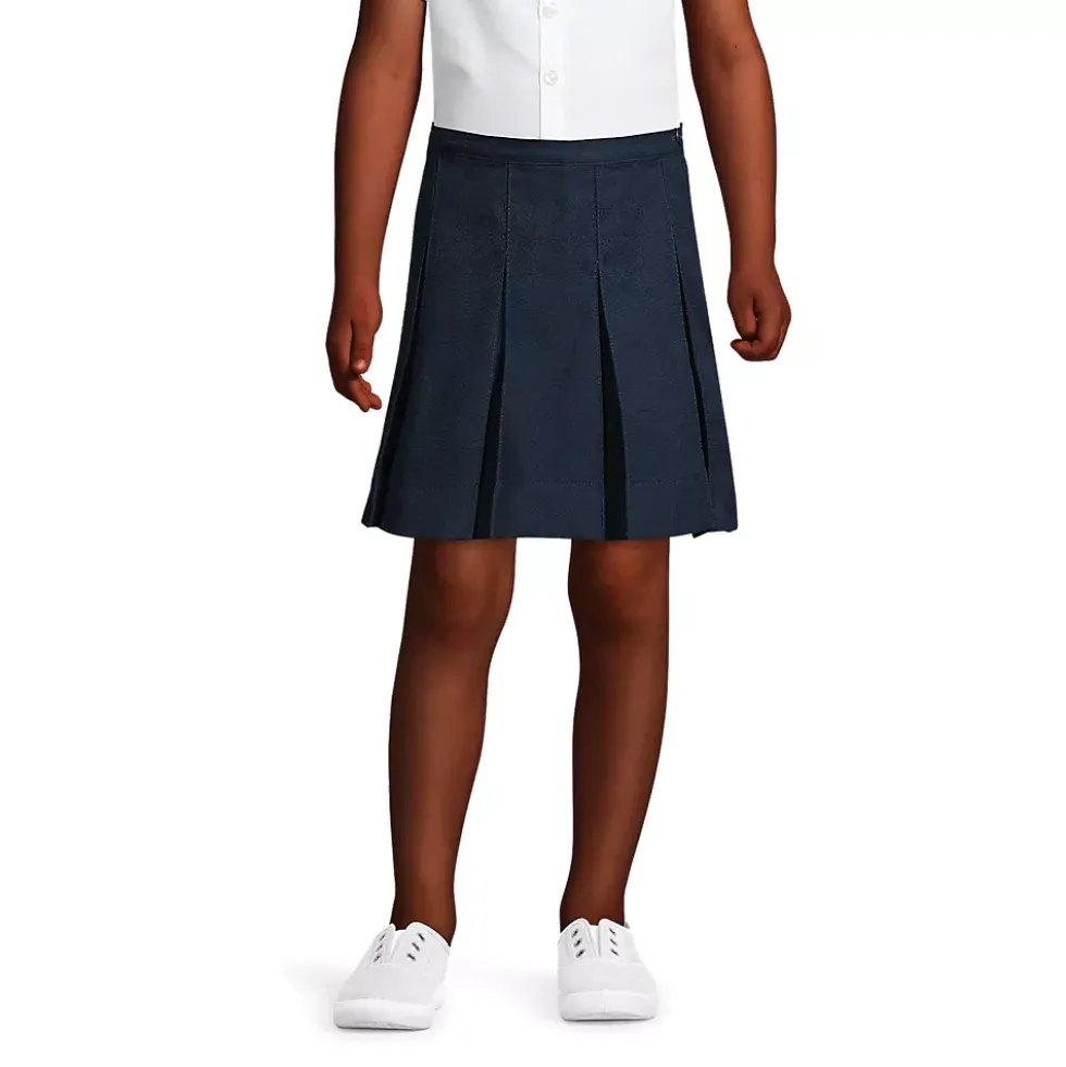 School Uniform Girls Box Pleat Skirt Above the Knee
