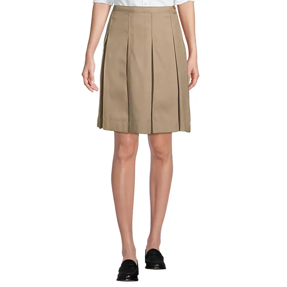 School Uniform Girls Box Pleat Skirt Above the Knee