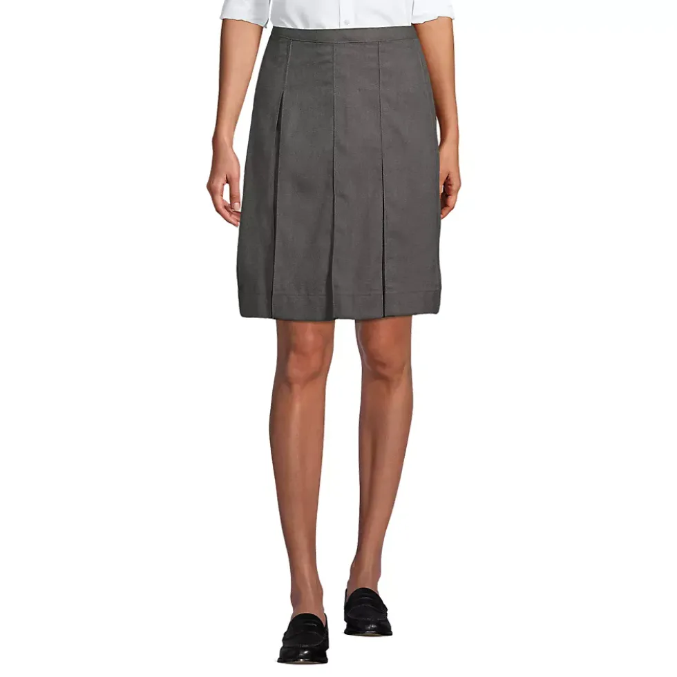 School Uniform Girls Box Pleat Skirt Above the Knee