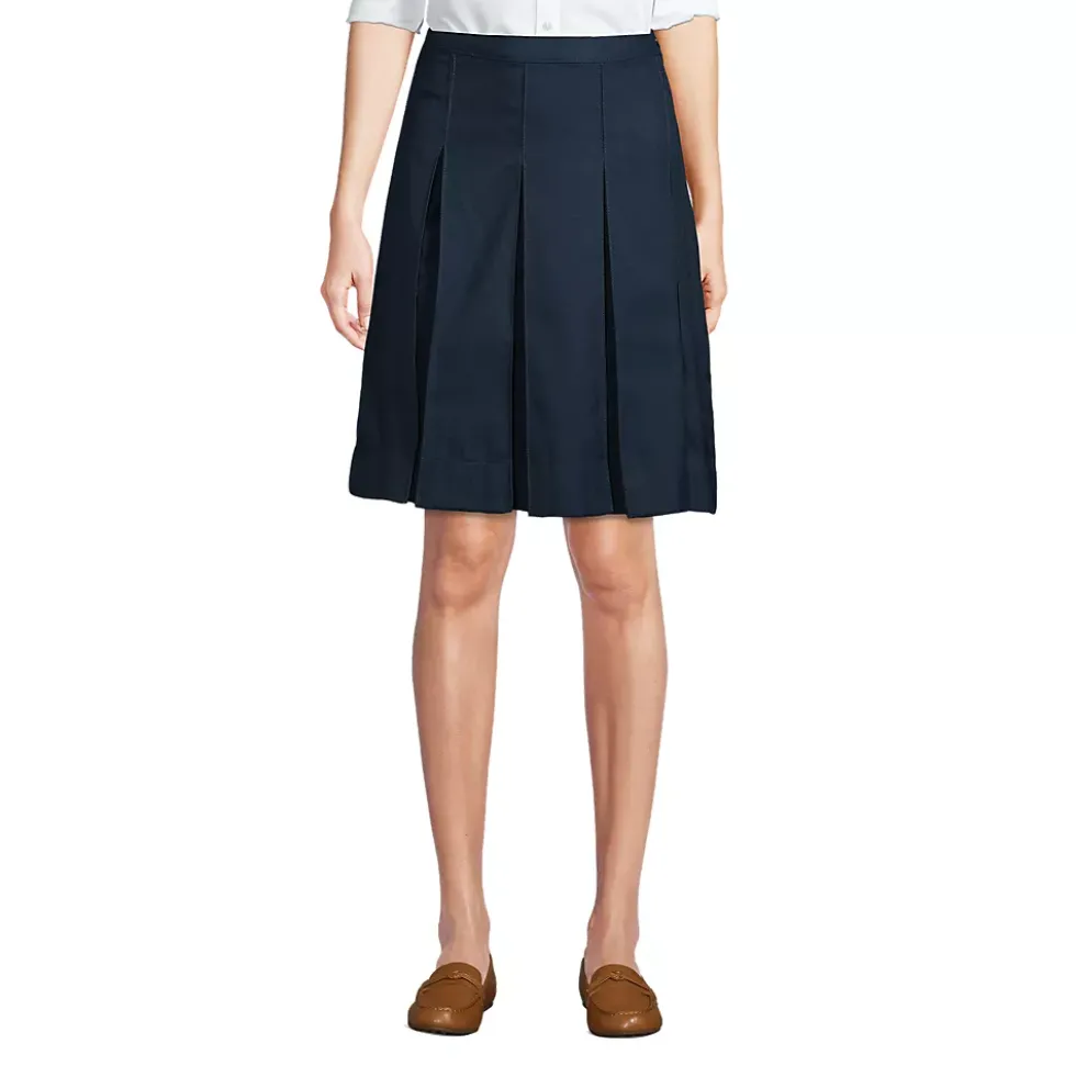School Uniform Girls Box Pleat Skirt Above the Knee