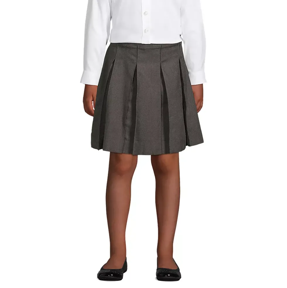 School Uniform Girls Box Pleat Skirt Below the Knee
