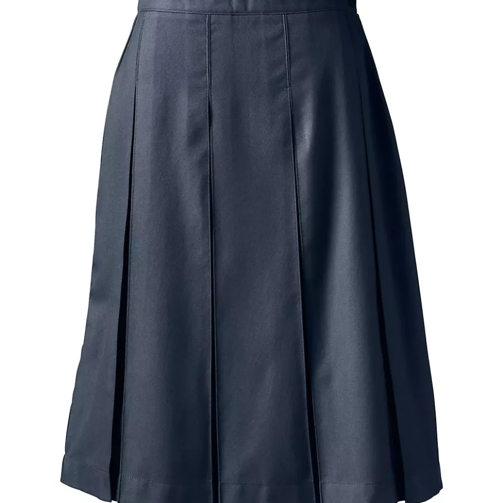 School Uniform Girls Box Pleat Skirt Below the Knee