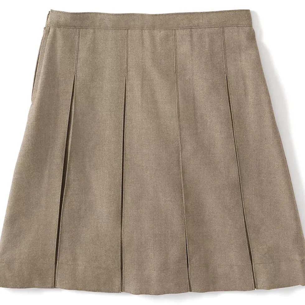 School Uniform Girls Box Pleat Skirt Below the Knee