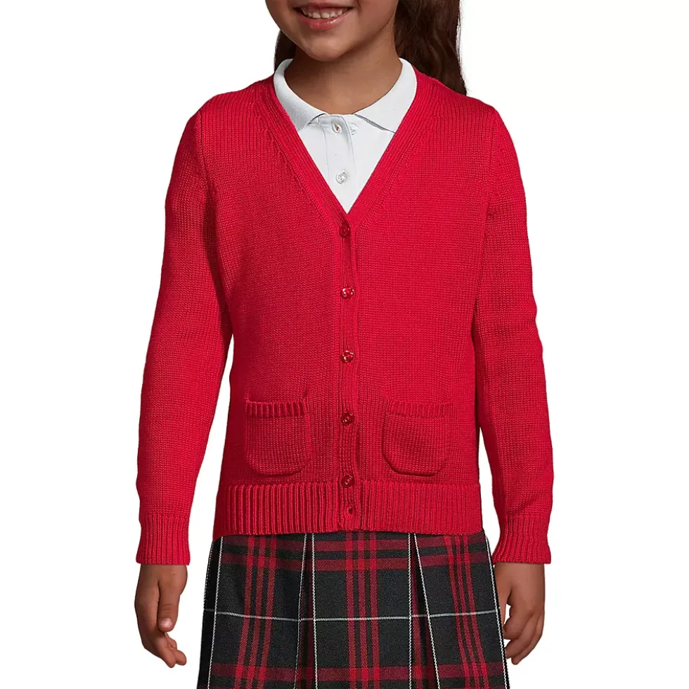 School Uniform Girls Cotton Modal Button Front Cardigan Sweater