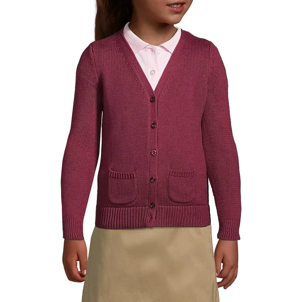School Uniform Girls Cotton Modal Button Front Cardigan Sweater