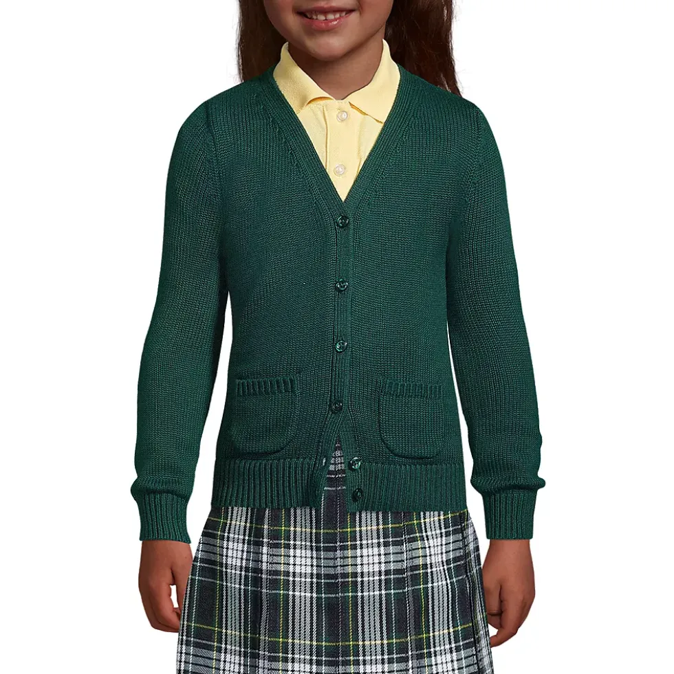 School Uniform Girls Cotton Modal Button Front Cardigan Sweater
