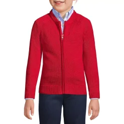 School Uniform Girls Cotton Modal Zip Front Cardigan Sweater
