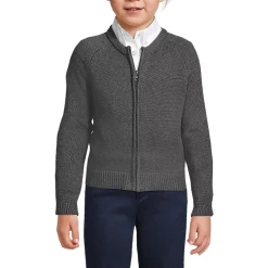 School Uniform Girls Cotton Modal Zip Front Cardigan Sweater