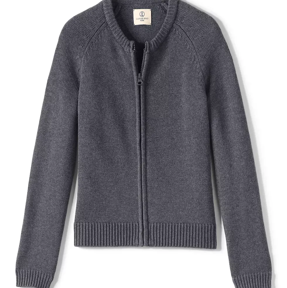School Uniform Girls Cotton Modal Zip Front Cardigan Sweater