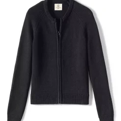 School Uniform Girls Cotton Modal Zip Front Cardigan Sweater
