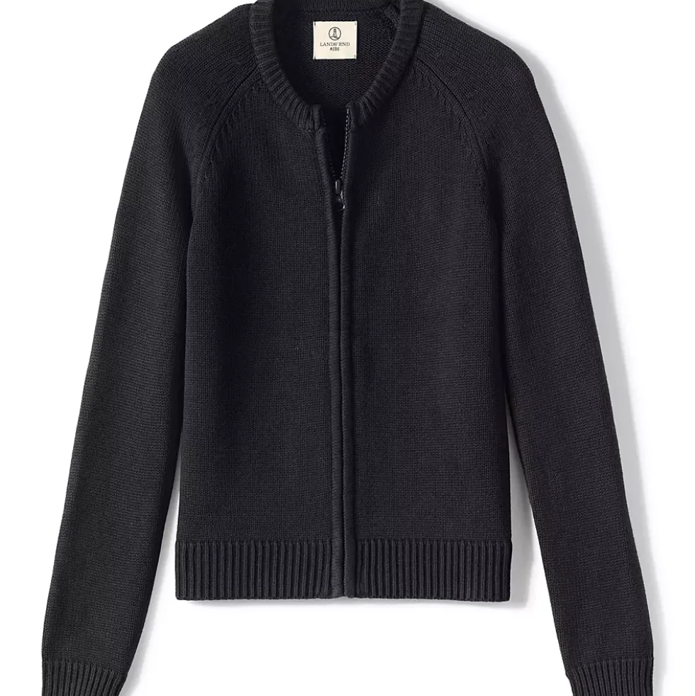 School Uniform Girls Cotton Modal Zip Front Cardigan Sweater