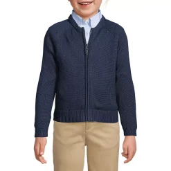 School Uniform Girls Cotton Modal Zip Front Cardigan Sweater