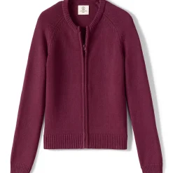 School Uniform Girls Cotton Modal Zip Front Cardigan Sweater