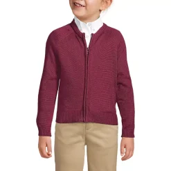 School Uniform Girls Cotton Modal Zip Front Cardigan Sweater