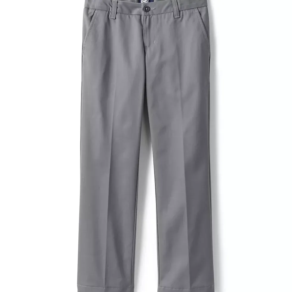 School Uniform Girls Iron Knee Blend Plain Front Chino Pants