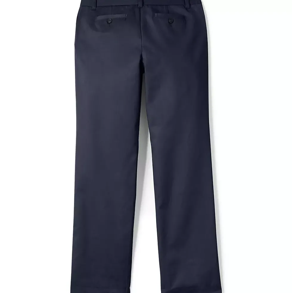School Uniform Girls Iron Knee Blend Plain Front Chino Pants