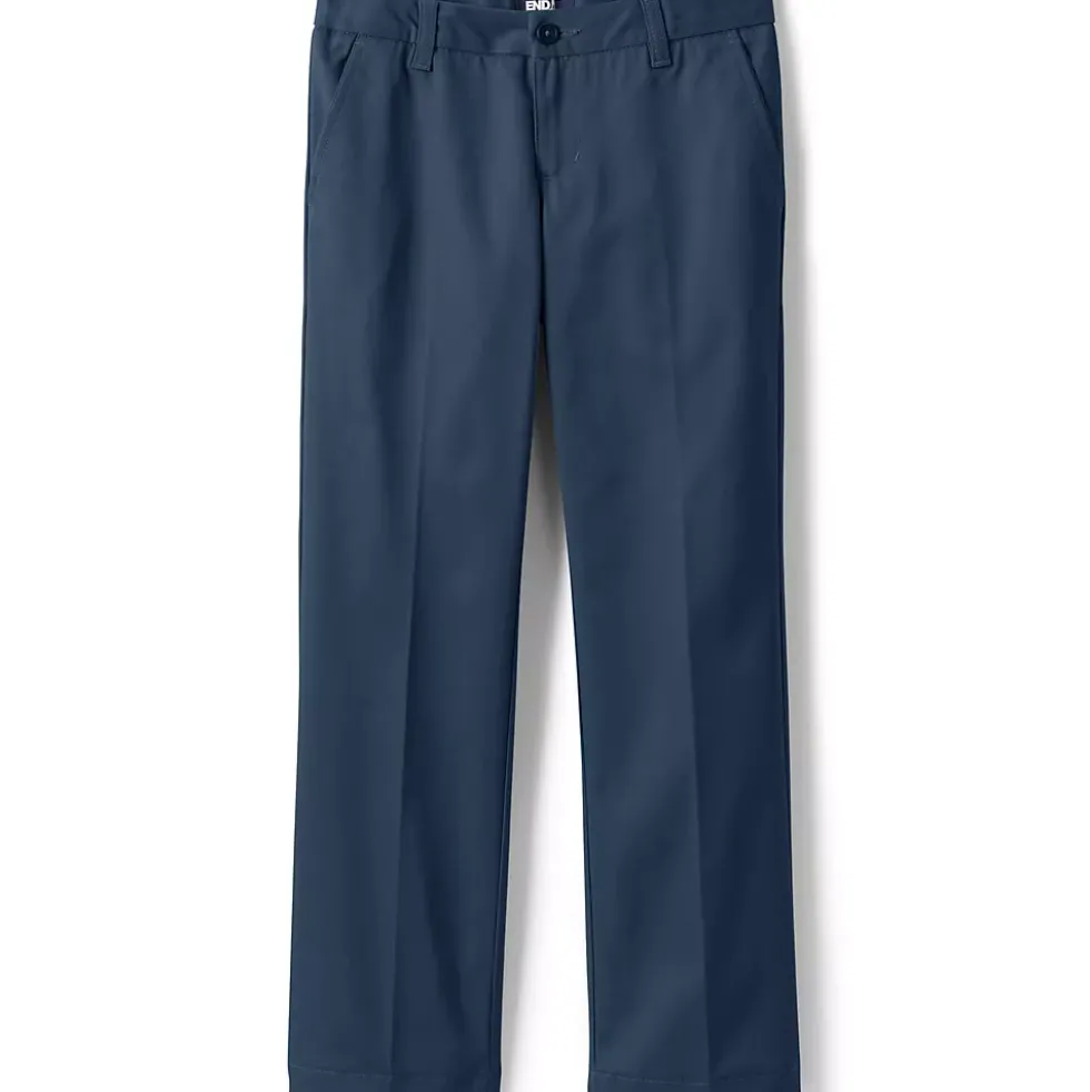 School Uniform Girls Iron Knee Blend Plain Front Chino Pants