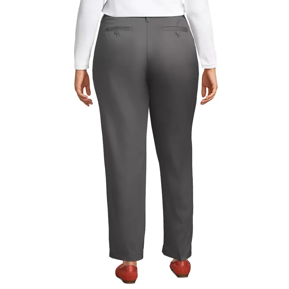 School Uniform Girls Iron Knee Blend Plain Front Chino Pants