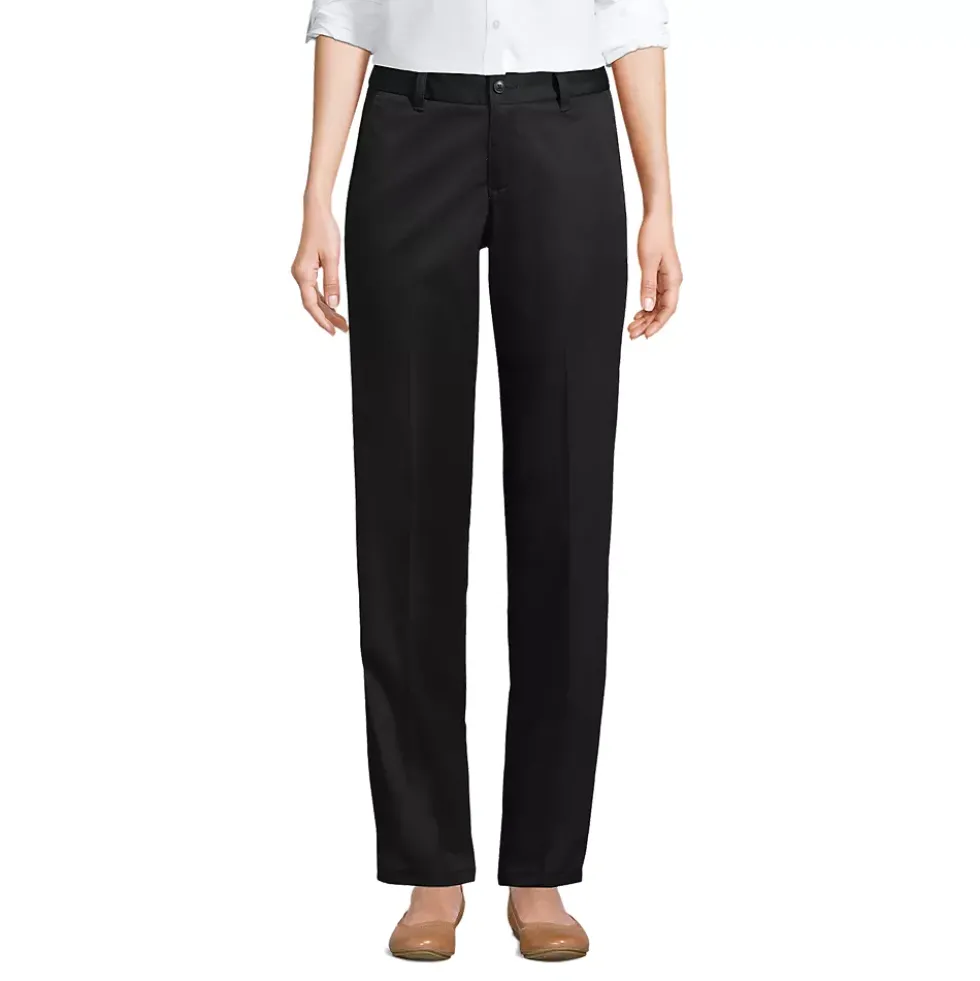School Uniform Girls Iron Knee Blend Plain Front Chino Pants