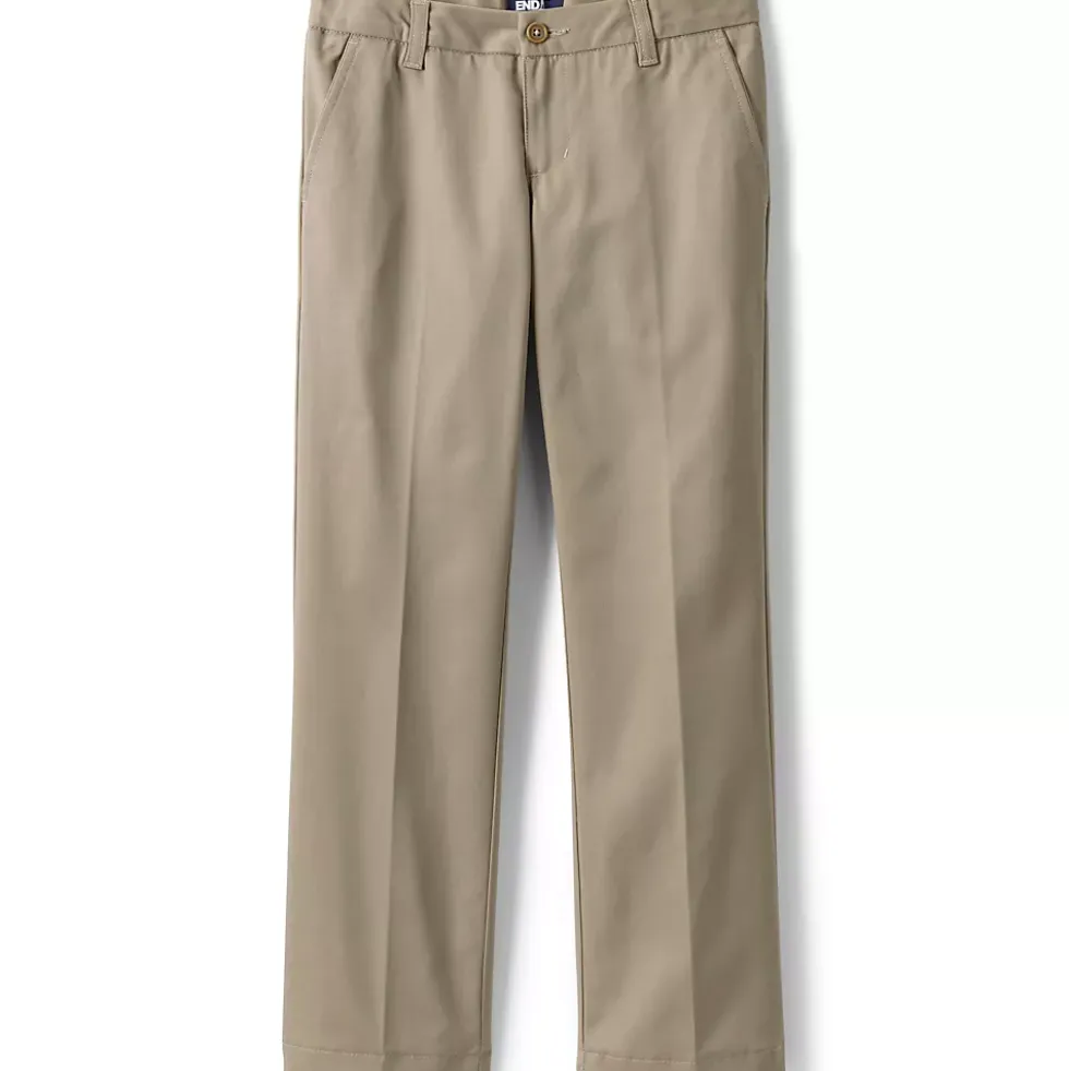 School Uniform Girls Iron Knee Blend Plain Front Chino Pants