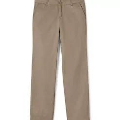 School Uniform Girls Iron Knee Blend Plain Front Chino Pants