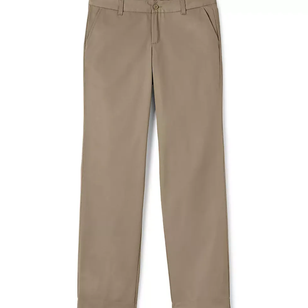 School Uniform Girls Iron Knee Blend Plain Front Chino Pants