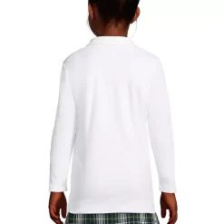 School Uniform Girls Long Sleeve Feminine Fit Interlock Polo Shirt