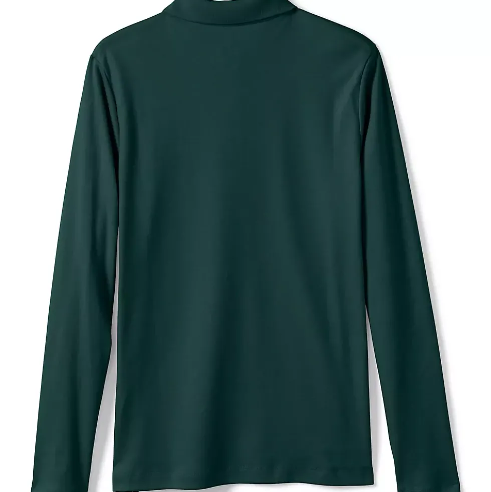School Uniform Girls Long Sleeve Feminine Fit Interlock Polo Shirt