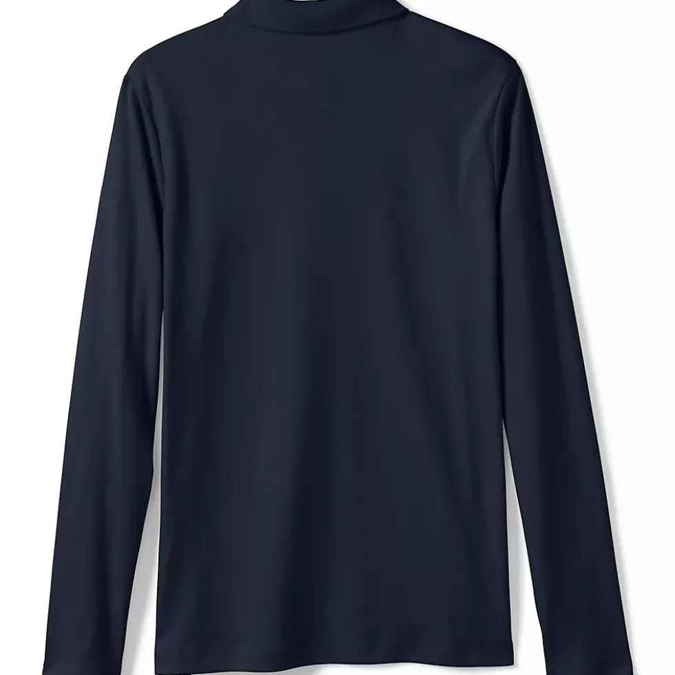 School Uniform Girls Long Sleeve Feminine Fit Interlock Polo Shirt