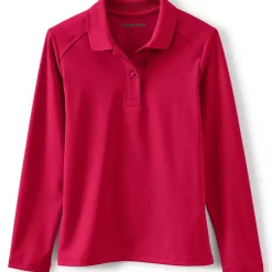 School Uniform Girls Long Sleeve Feminine Fit Rapid Dry Polo Shirt