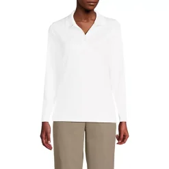 School Uniform Girls Long Sleeve Feminine Fit Rapid Dry Polo Shirt