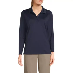 School Uniform Girls Long Sleeve Feminine Fit Rapid Dry Polo Shirt