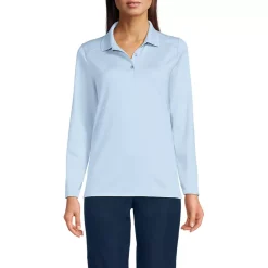School Uniform Girls Long Sleeve Feminine Fit Rapid Dry Polo Shirt