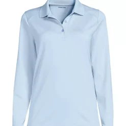 School Uniform Girls Long Sleeve Feminine Fit Rapid Dry Polo Shirt