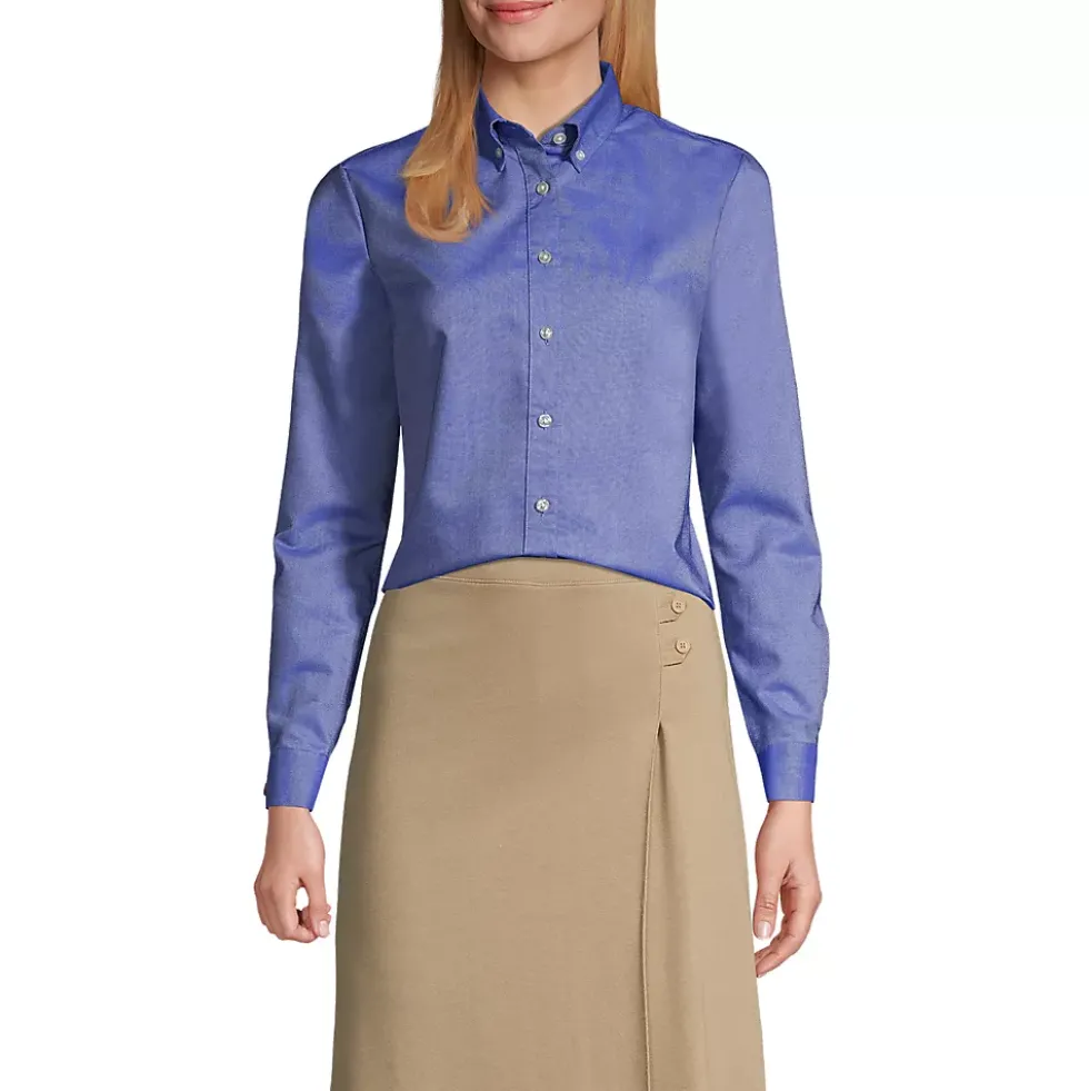 School Uniform Girls Long Sleeve Oxford Dress Shirt