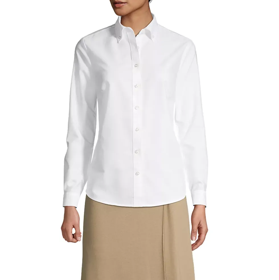 School Uniform Girls Long Sleeve Oxford Dress Shirt