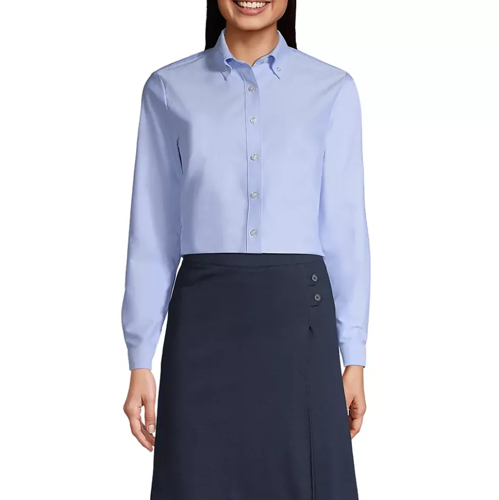 School Uniform Girls Long Sleeve Oxford Dress Shirt