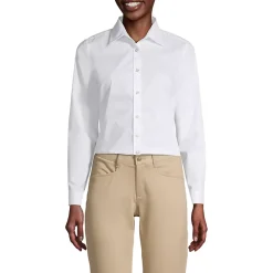 School Uniform Girls No Gape Long Sleeve Stretch Shirt