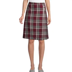 School Uniform Girls Plaid A-line Skirt Below the Knee