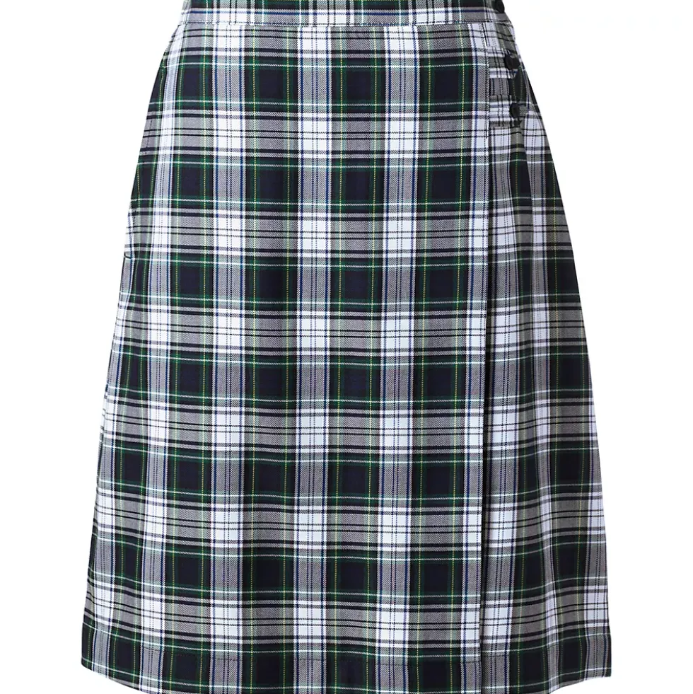 School Uniform Girls Plaid A-line Skirt Below the Knee