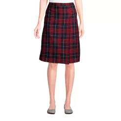 School Uniform Girls Plaid A-line Skirt Below the Knee