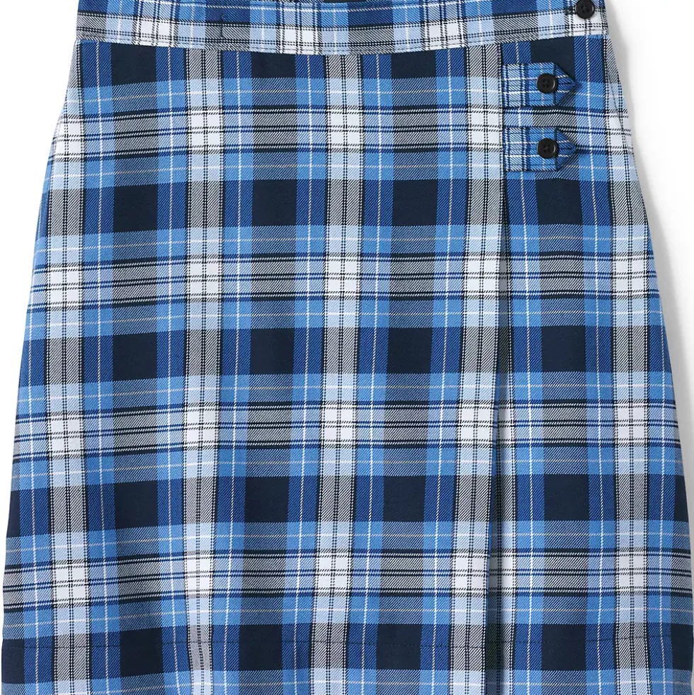 School Uniform Girls Plaid A-line Skirt Below the Knee