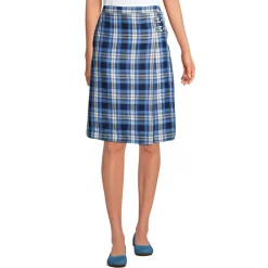 School Uniform Girls Plaid A-line Skirt Below the Knee