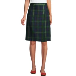 School Uniform Girls Plaid A-line Skirt Below the Knee