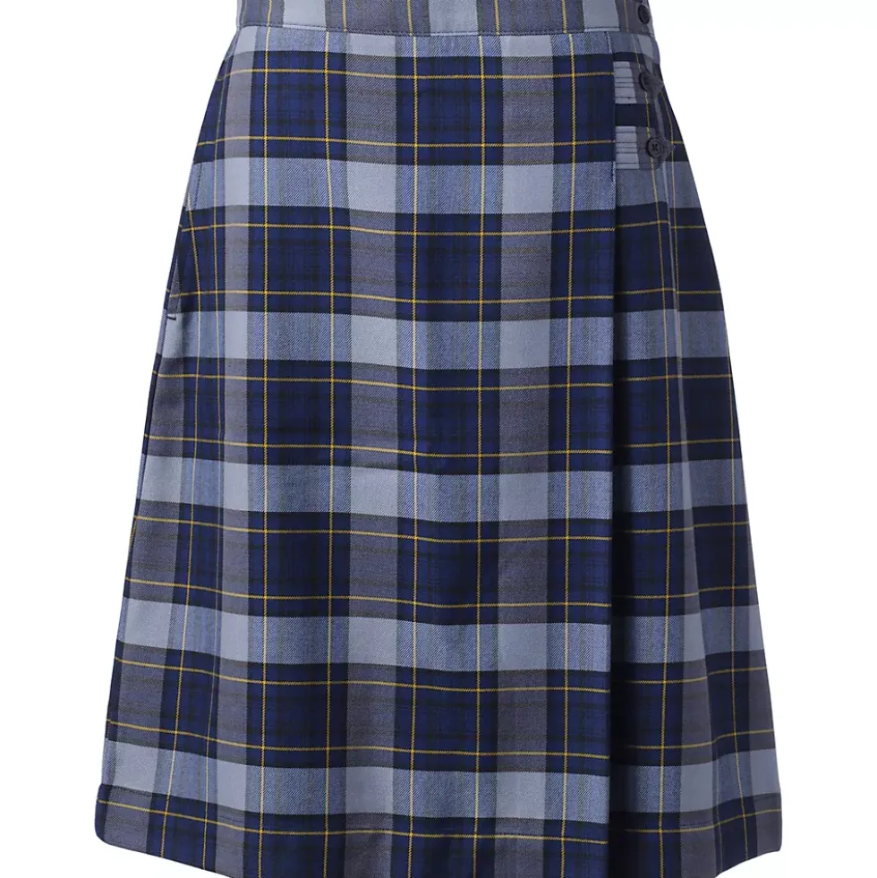 School Uniform Girls Plaid A-line Skirt Below the Knee