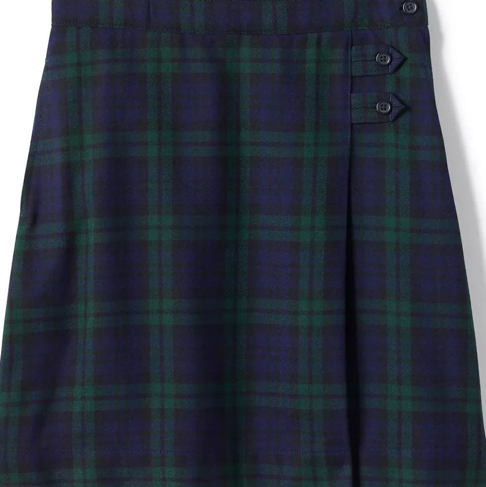 School Uniform Girls Plaid A-line Skirt Below the Knee