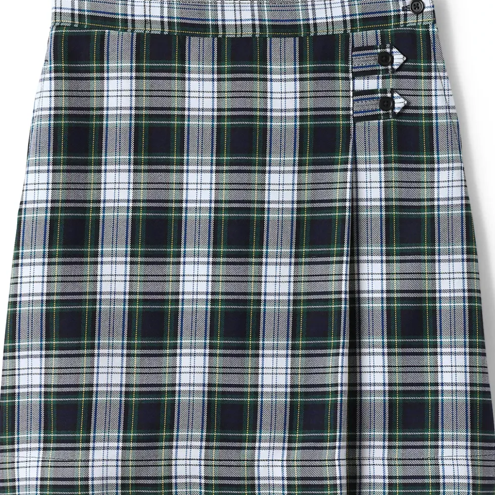 School Uniform Girls Plaid A-line Skirt Below the Knee