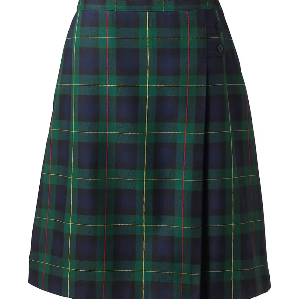 School Uniform Girls Plaid A-line Skirt Below the Knee